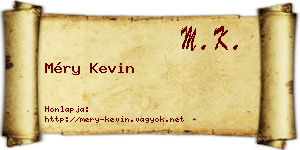 Méry Kevin névjegykártya
